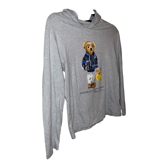 Polo Ralph Lauren Kids Grey Bear Graphic Long Sleeve Hoodie L(14-16) - Picture 3 of 7